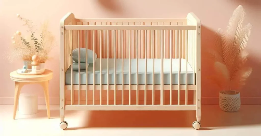 Baby Crib on a Pastel Background