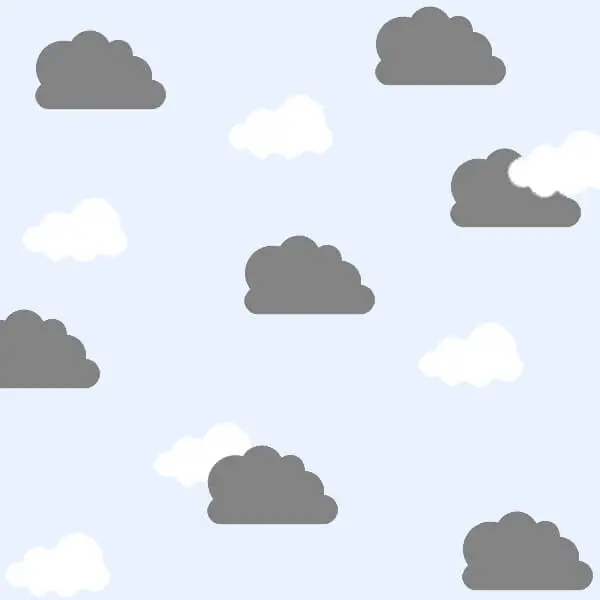 Gender Neutral Nursery Pattern: Clouds