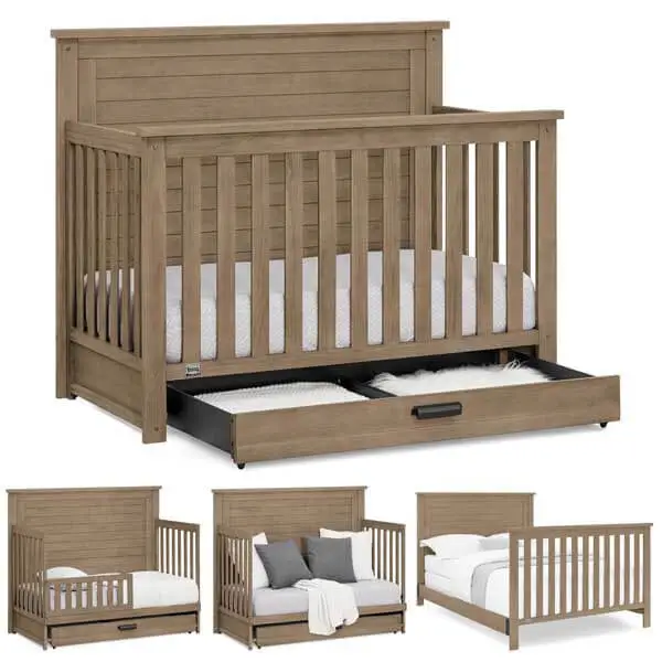 Top Rated Full-Size Cribs: Delta Children Simmons Kids Caden 6-in-1 Convertible Crib with Trundle Drawer